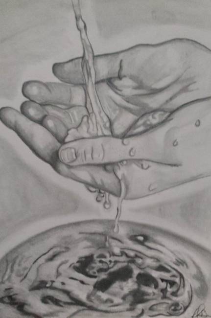 431x650 Stunning Hand Washing Pencil Drawings And Illustrations For Sale - Hand Washing Sketch