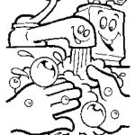 150x150 Awesome Germ Coloring Pages For Kids Sketch Coloring Ideas - Hand Washing Sketch