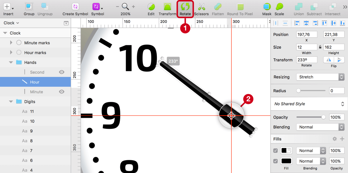 1200x596 How To Create A Realistic Clock In Sketch Smashing Magazine - Hand Watch Sketch