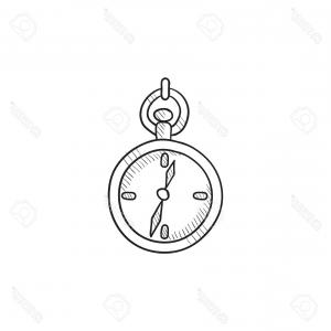 300x300 Photostock Vector Pocket Watch Sketch Icon For Web Mobile And - Hand Watch Sketch