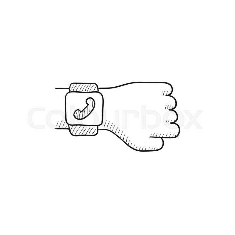 800x800 Smartwatch Vector Sketch Icon Isolated On Background. Hand Drawn - Hand Watch Sketch