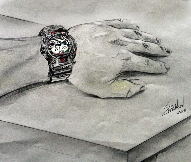 612x518 Wrist Watch Sketch By Chrisrobinsonsart - Hand Watch Sketch