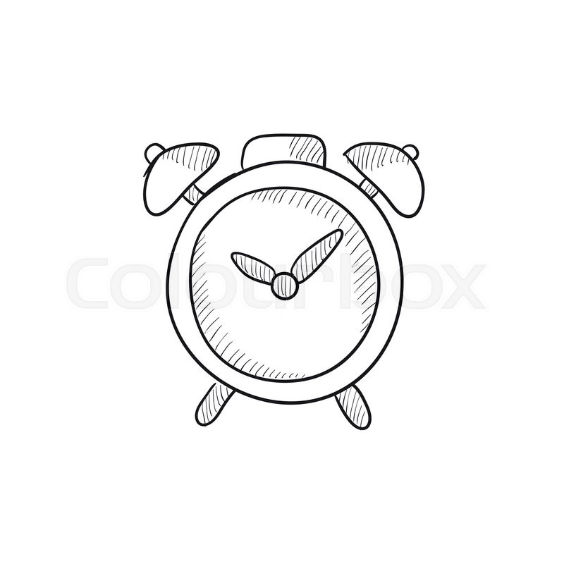 800x800 Alarm Clock Vector Sketch Icon Isolated On Background. Hand Drawn - Hand Watch Sketch