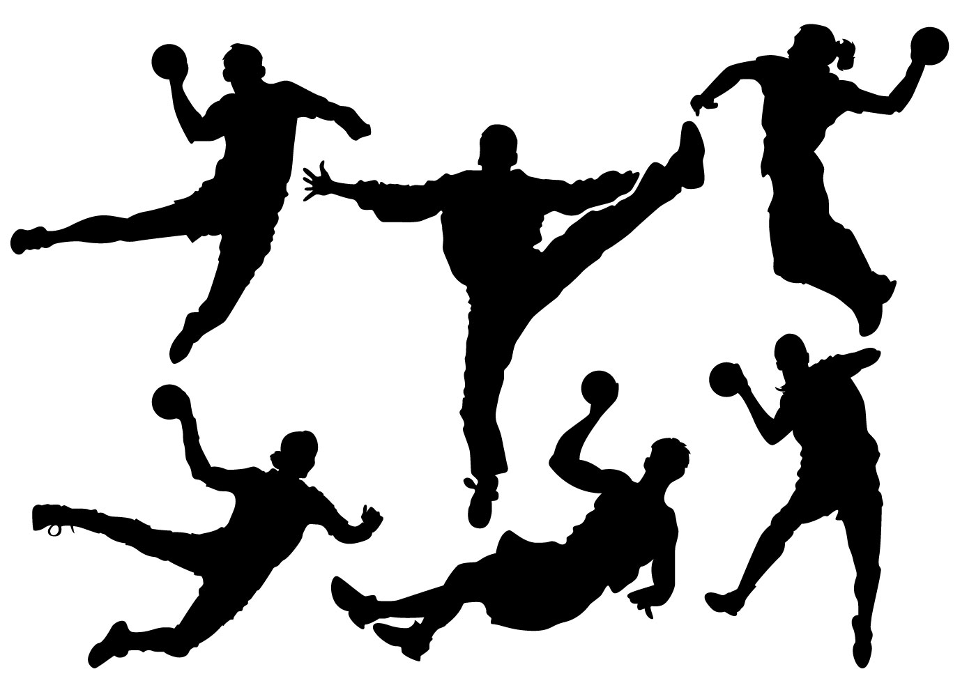 1400x980 Handball Free Vector Art - Handball Sketch
