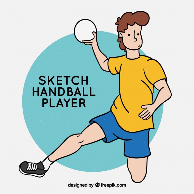 626x626 Handball Player In Hand Drawn Style Vector Free Download - Handball Sketch