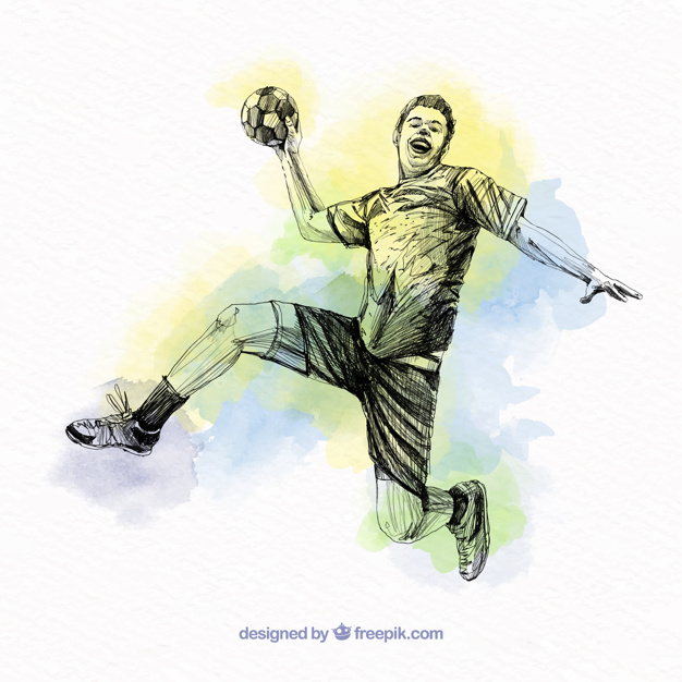 626x626 Handball Player In Sketch Style Vector Free Download - Handball Sketch
