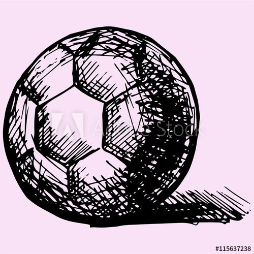 500x500 Handball Ball In Front Doodle Style Sketch Illustration Hand Drawn - Handball Sketch