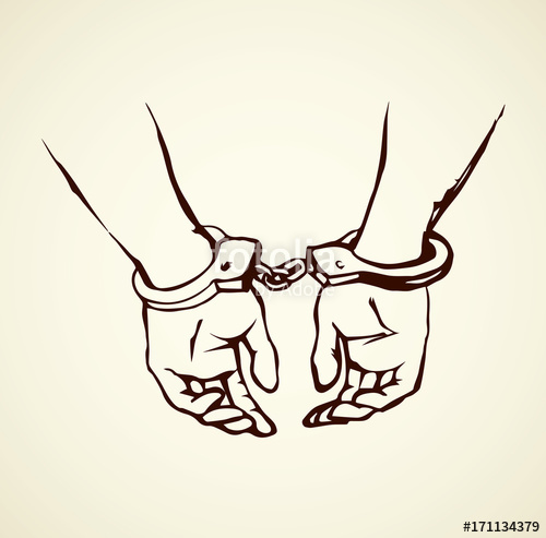 500x493 Handcuffs. Vector Drawing Stock Image And Royalty Free Vector - Handcuffs Sketch