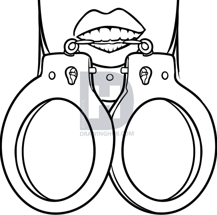 726x720 How To Draw A Handcuffs Tattoo, Step By Step, Drawing Guide, By - H...