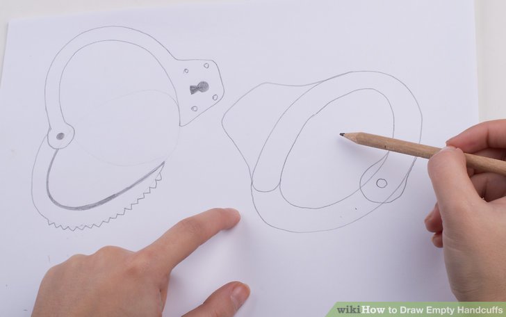 728x456 How To Draw Empty Handcuffs (With Pictures) - Handcuffs Sketch