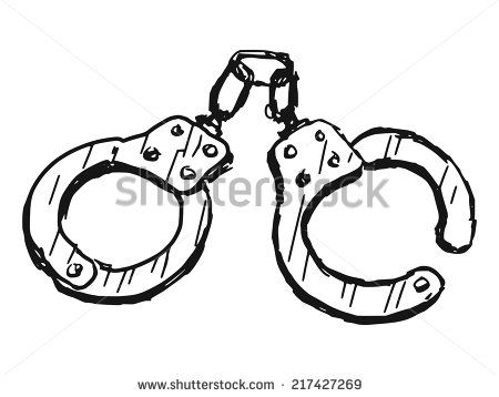 450x358 Hand Drawn, Sketch Illustration Of Handcuffs Httpwww - Handcuffs Sketch