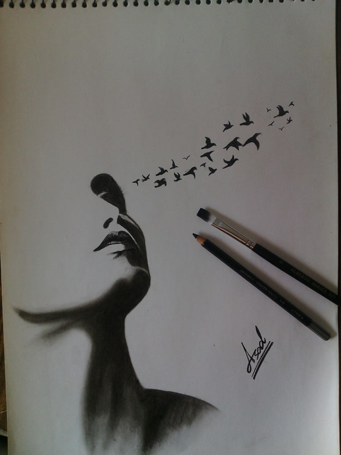 680x907 Made Handmade Sketches Paintings By Asadale - Handmade Sketches