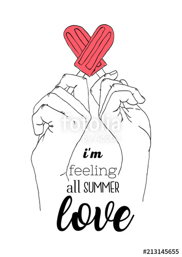 354x500 Hands Men And Women Hold The Fruit Ice On A Stick, Making A Heart - Hands Making A Heart Sketch