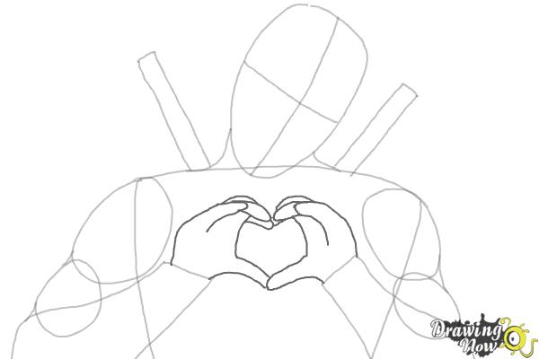 600x400 How To Draw Deadpool - Hands Making A Heart Sketch