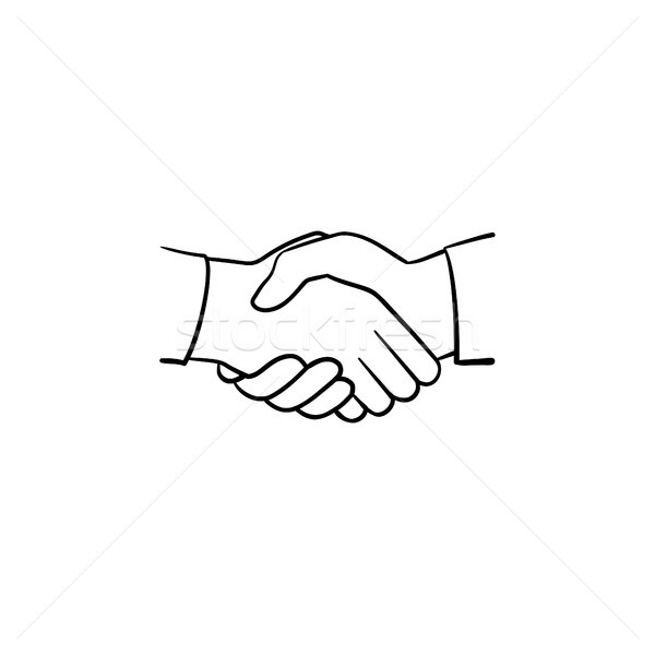 600x600 Handshake Hand Drawn Sketch Icon. Vector Illustration Andrei - Handshake Sketch