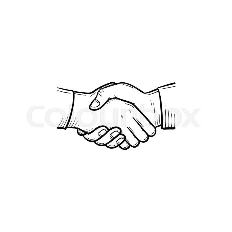 800x800 Vector Hand Drawn Of Handshake Outline Doodle Icon. Handshake - Handshake Sketch
