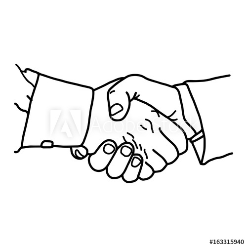 500x500 Business Handshake - Handshake Sketch