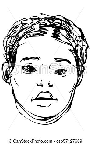 299x470 Black And White Vector Sketch Of A Handsome Young Man. - Handsome Man Sketch