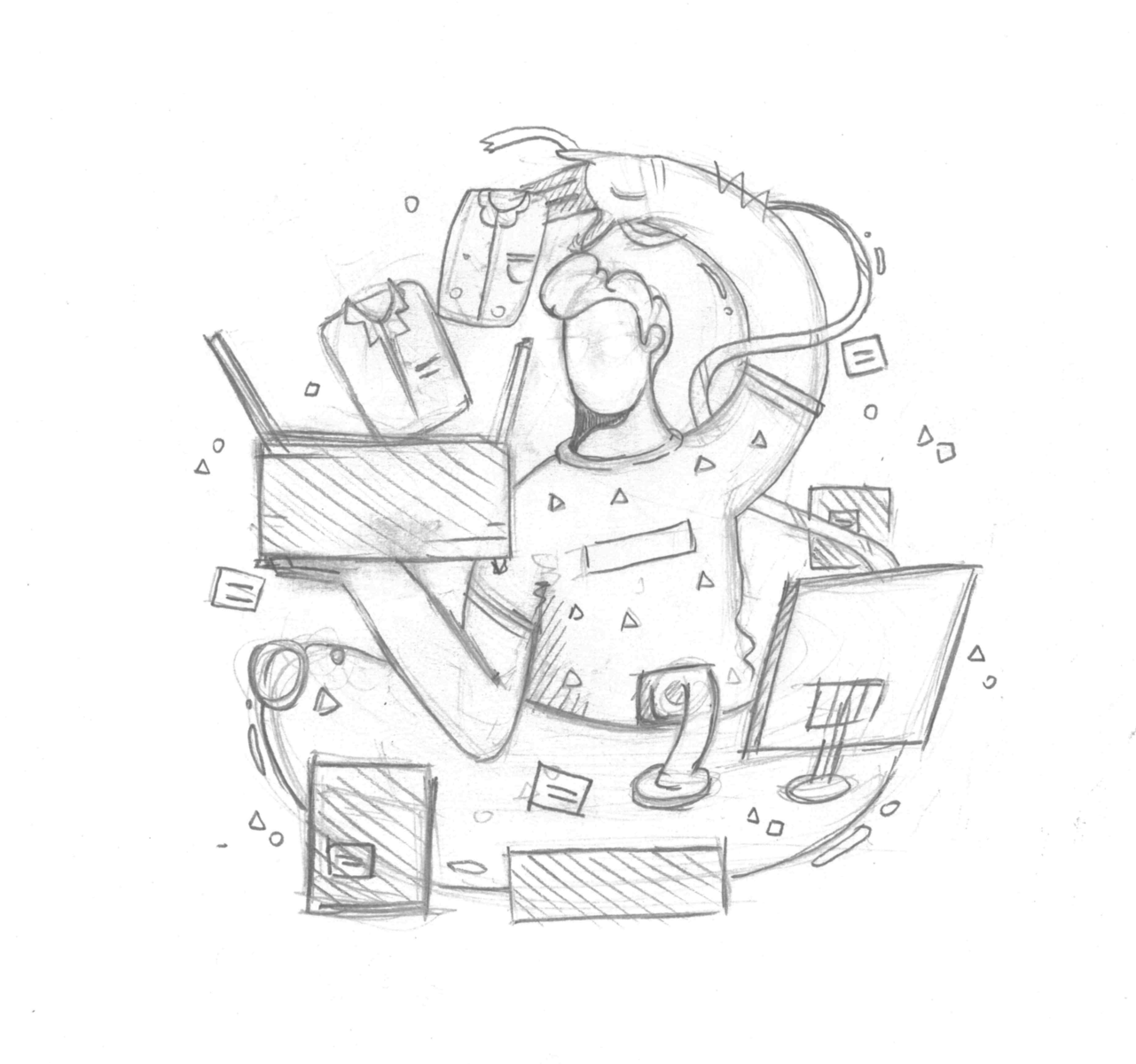 1281x1200 Dribbble - Handyman Sketch