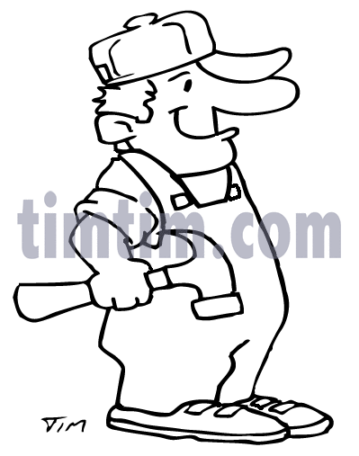 399x507 Free Drawing Of A Handyman Bw From The Category Occupations + - Handyman Sketch