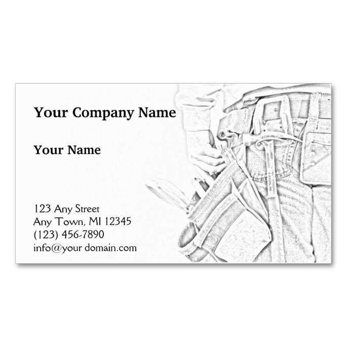 685x685 Handyman Sketch In Black And White Business Business Card - Handyman Sketch