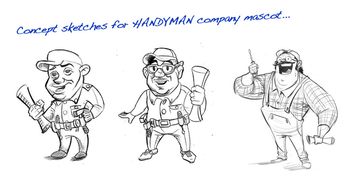 688x350 Company Mascots - Handyman Sketch