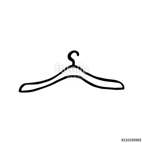 500x500 Hanger Sketch Vector. Isolated On White Background Stock Image - Hanger Sketch
