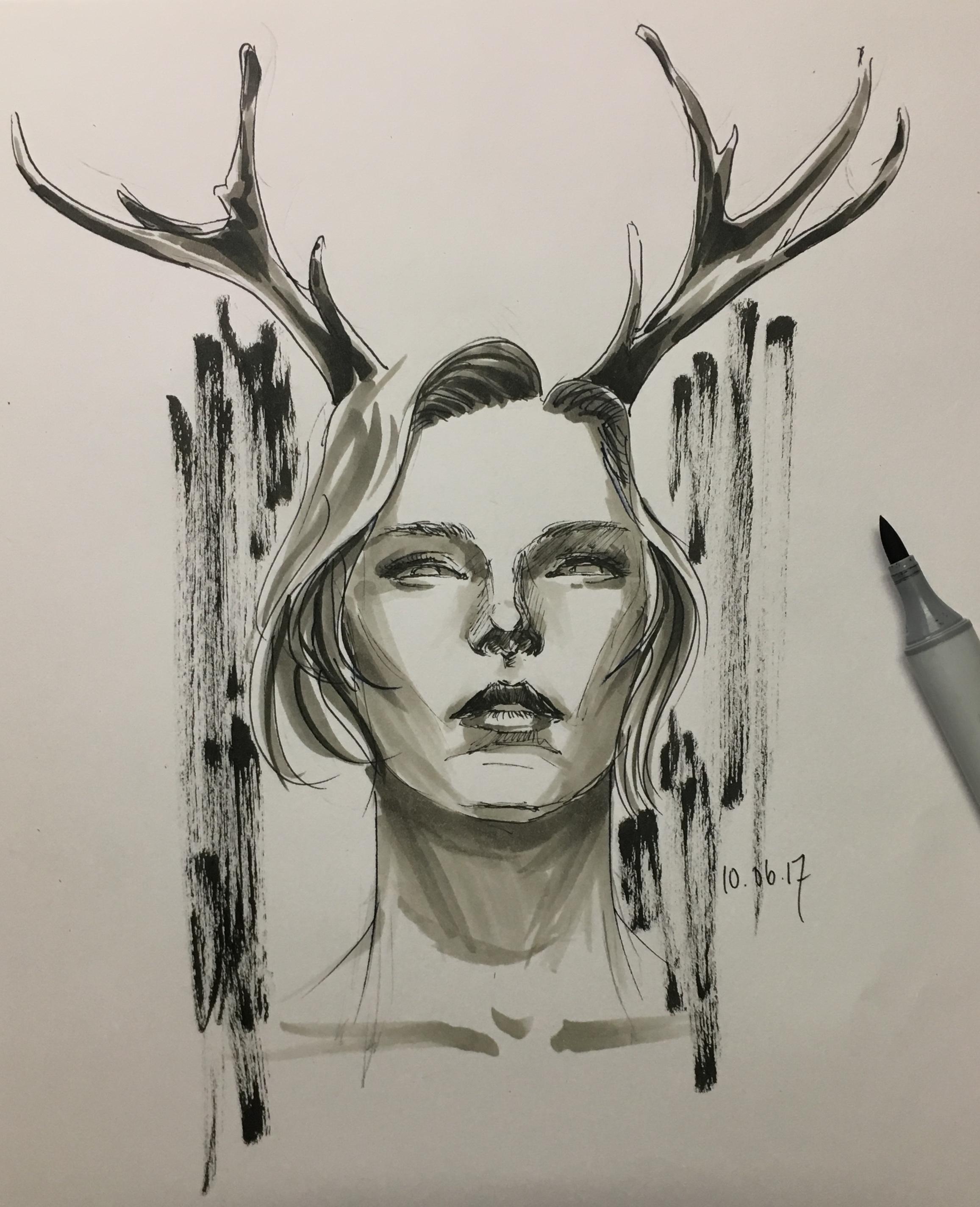 2313x2849 Hannibal Inspired My Inktober Sketch Hannibaltv - Hannibal Sketch
