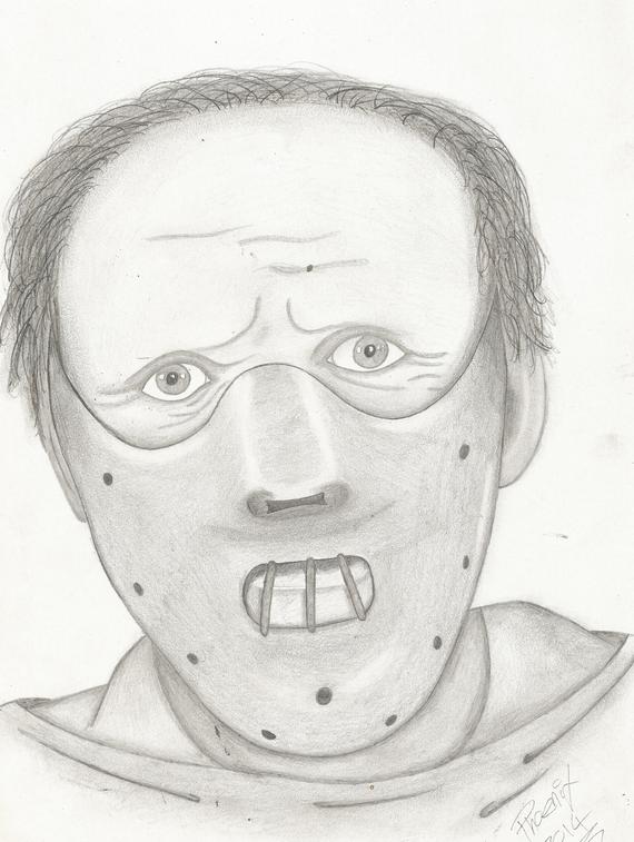 570x757 Hannibal Lecture Pencil Sketch Portrait Etsy - Hannibal Sketch