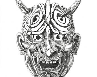 340x270 Hannya Mask Etsy - Hannya Mask Sketch