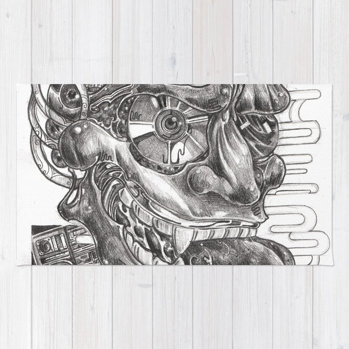 700x700 Sketching Of Hannya Mask Rug By Mchmatter Society6 - Hannya Mask Sketch