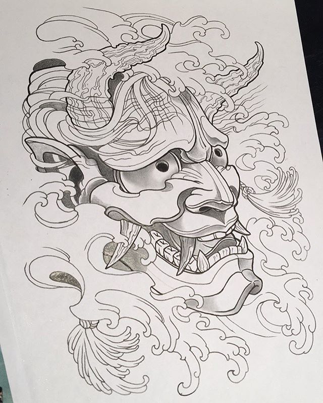 640x800 Trying My Hand - Hannya Mask Sketch