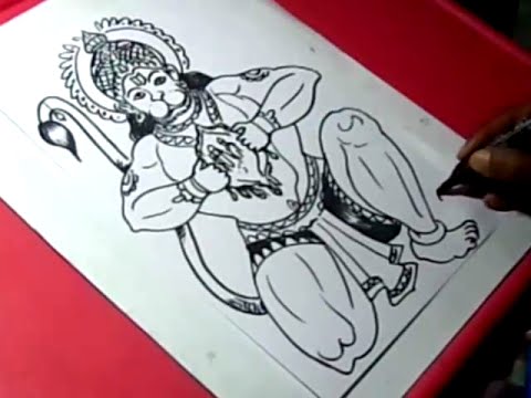 480x360 How To Lord Hanuman Drawing For Kids Step By Step - Hanuman Sketch
