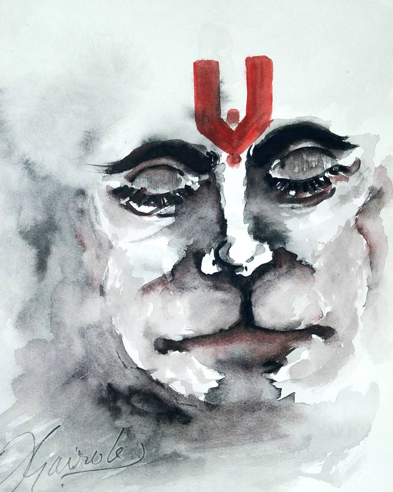 770x963 Lord Hanuman Painting By Arvind Gairola Saatchi Art - Hanuman Sketch