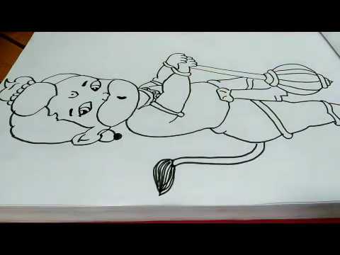 480x360 Drawing Maruti(Hanuman) With Sketch Pen And Scale - Hanuman Sketch