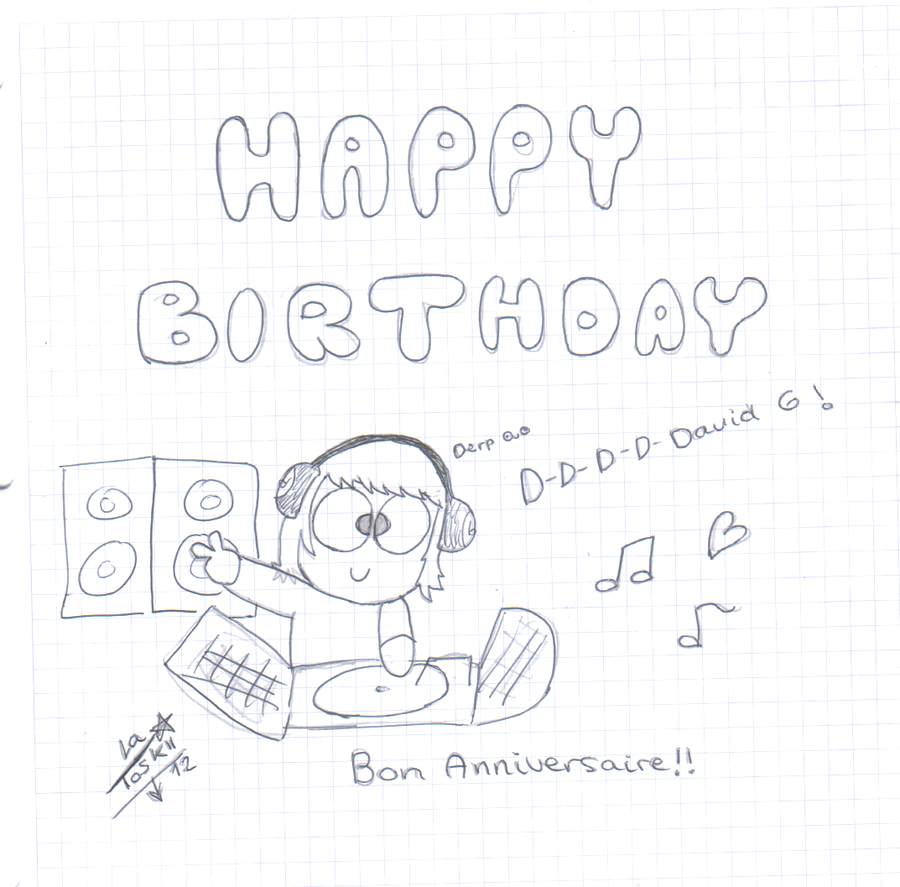 900x887 Happy Birthday Derpy Guetta!!! Sketch By La Toscana - Happy Birthday Sketch