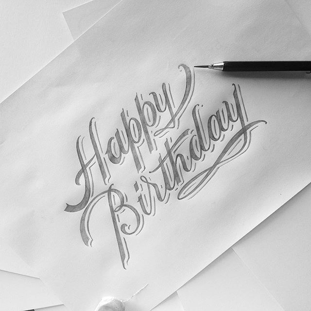 640x640 Happy Birthday To Me! Handlettering Sketch Happy - Happy Birthday Sketch Images