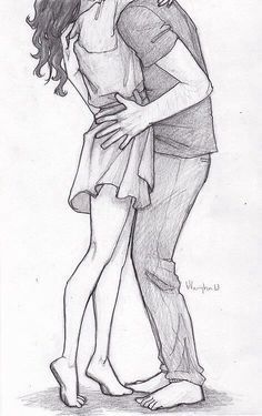 236x375 Boy, Couples, Cuddle, Cute, Drawing, Girl, Happy, Hold, Hug, Kiss - Happy Couple Sketch
