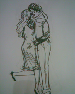 256x320 Art By Kasturi Borkotoki Happy Couple Sketches - Happy Couple Sketch