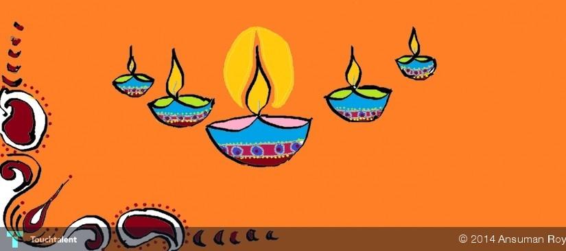 825x366 Happy Diwali Touchtalent - Happy Diwali Sketches