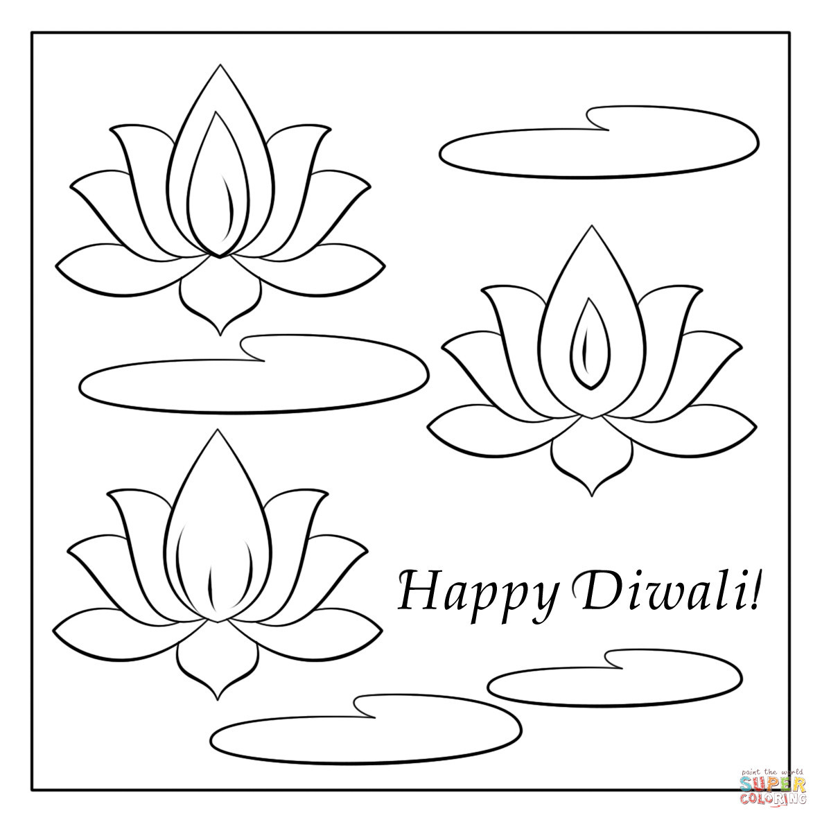 1186x1186 Happy Diwali Card Coloring - Happy Diwali Sketches