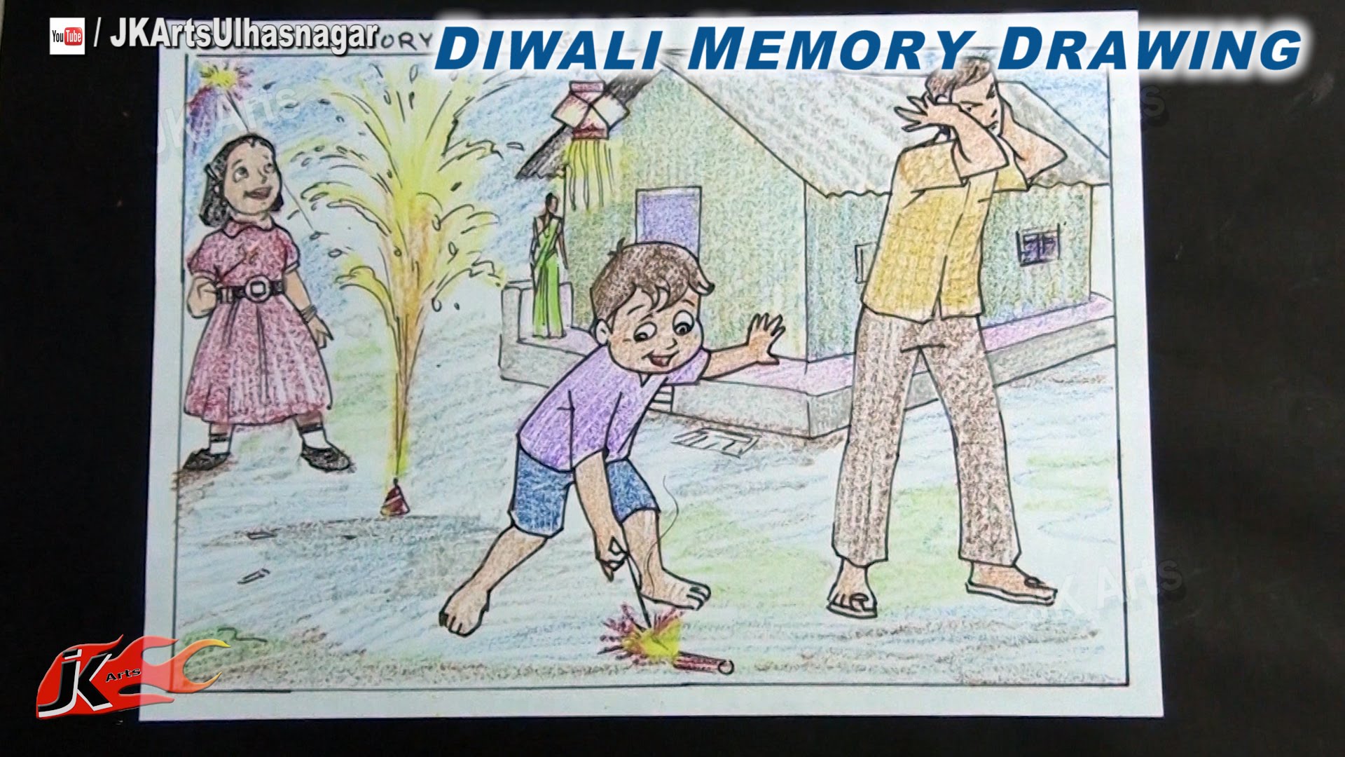 1920x1080 Happy Diwali Memory Drawing How To Draw Jk Arts 722 - Happy Diwali Sketches
