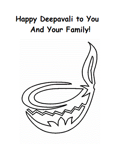 422x473 Black Amp White Clipart Diwali Diya - Happy Diwali Sketches