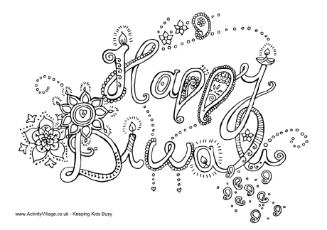 460x324 Diwali Colouring Pages - Happy Diwali Sketches
