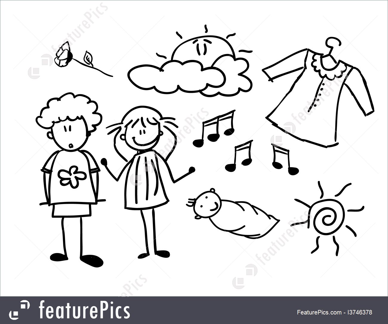 1300x1086 Happy Family Illustration - Happy Family Sketch