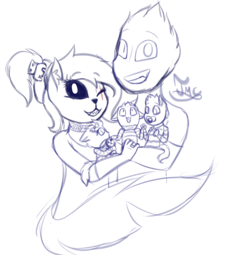 745x843 Happy Family [Sketch] By Tigermcheh - Happy Family Sketch