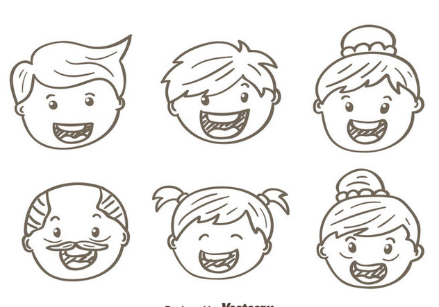 632x443 Sketch Happy Family Vectors Free Vector Download 431703 Cannypic - Happy Family Sketch