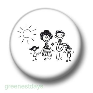 300x300 Happy Family 1 Inch 25mm Pin Button Badge Families Sketch - Happy Family Sketch