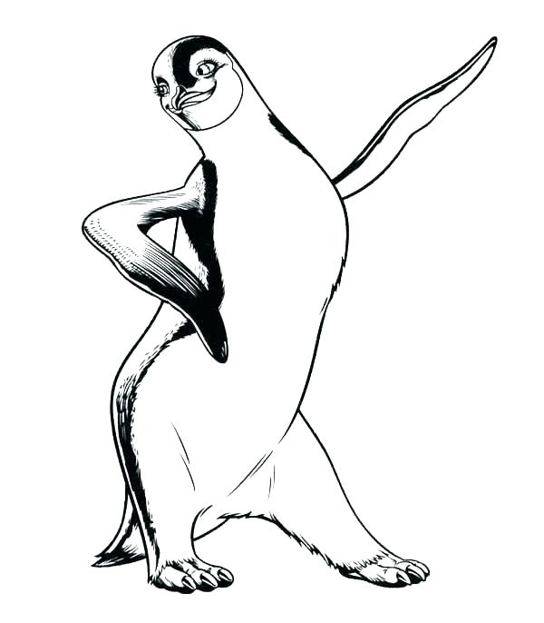 600x686 Happy Feet Coloring - Happy Feet Sketch