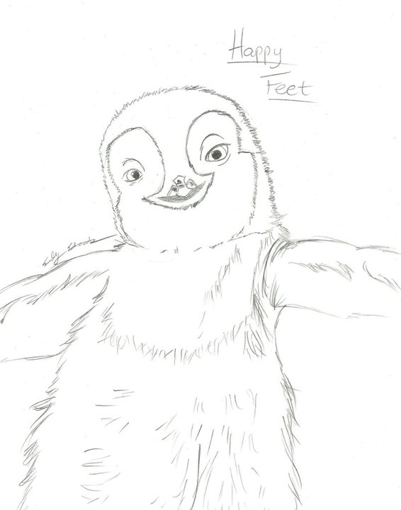 566x720 Happy Feet Sketch By E H Redlum - Happy Feet Sketch